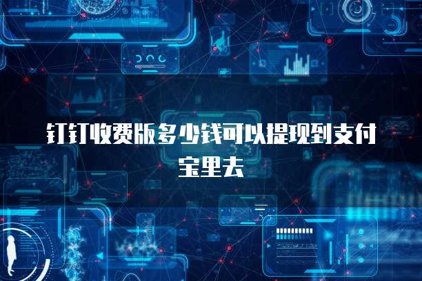钉钉收费版多少钱可以提现到支付宝里去