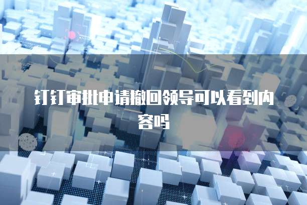 钉钉审批申请撤回领导可以看到内容吗