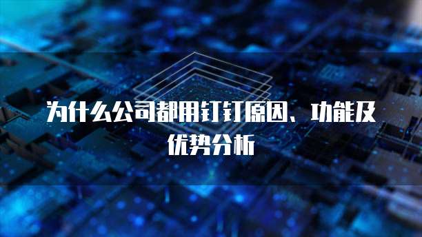 为什么公司都用钉钉原因、功能及优势分析