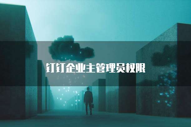 钉钉企业主管理员权限