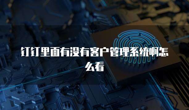 钉钉里面有没有客户管理系统啊怎么看