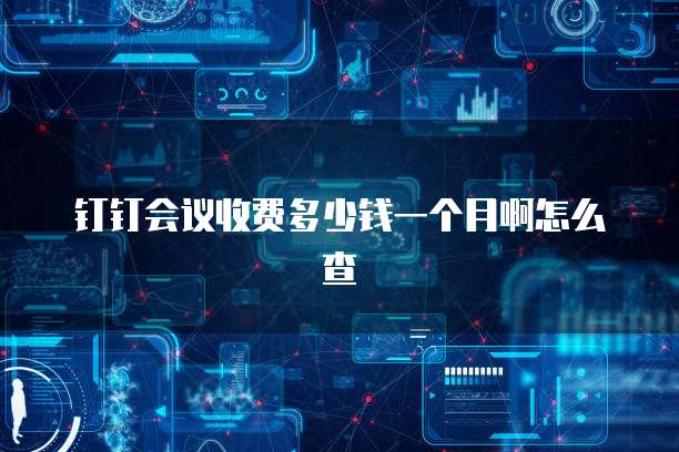 钉钉会议收费多少钱一个月啊怎么查