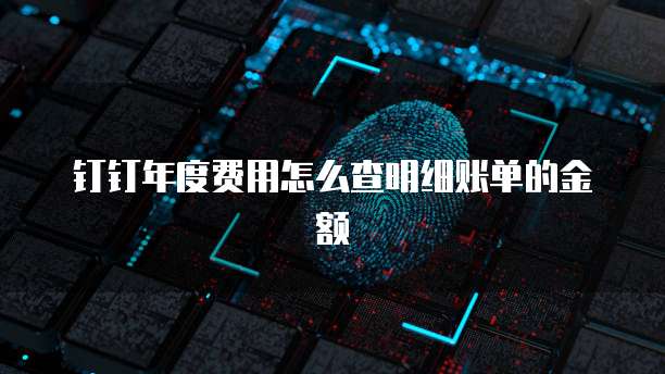 钉钉年度费用怎么查明细账单的金额