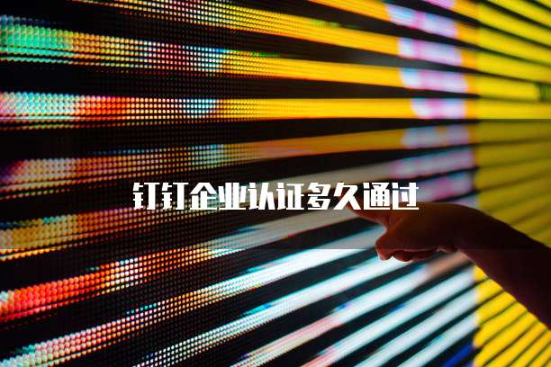 钉钉企业认证多久通过