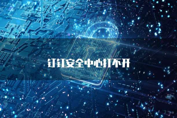 钉钉安全中心打不开