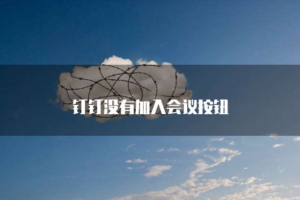 钉钉没有加入会议按钮