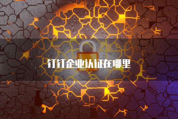 钉钉企业认证在哪里