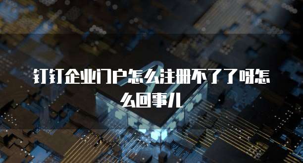 钉钉企业门户怎么注册不了了呀怎么回事儿