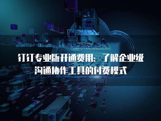 钉钉专业版开通费用：了解企业级沟通协作工具的付费模式
