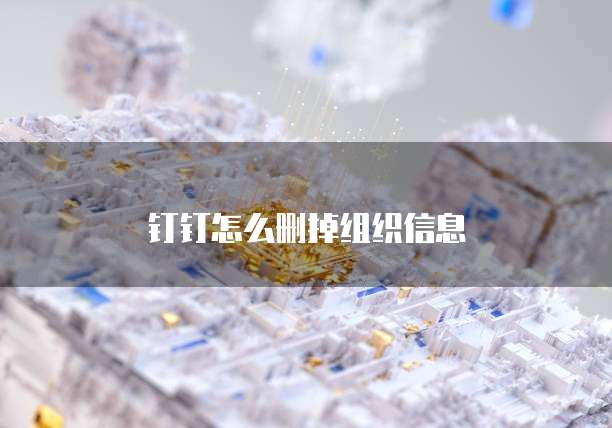 钉钉怎么删掉组织信息