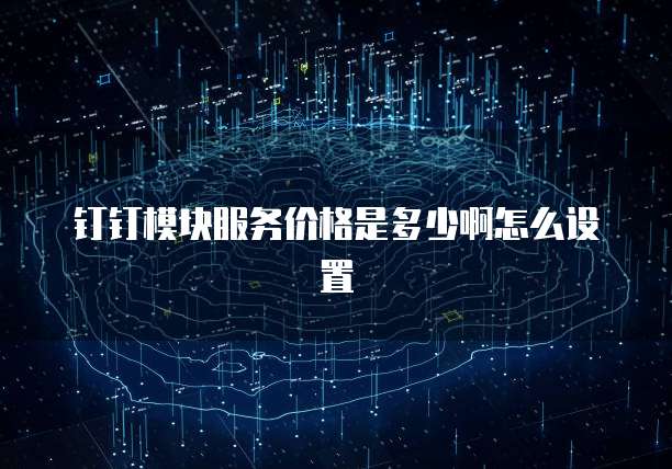 钉钉模块服务价格是多少啊怎么设置