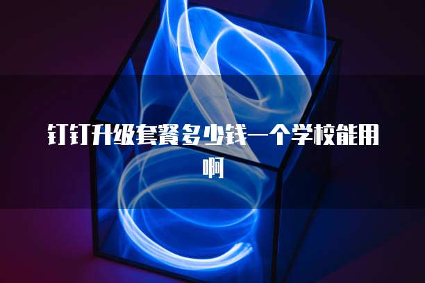 钉钉升级套餐多少钱一个学校能用啊