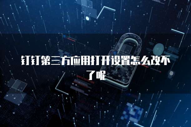 钉钉第三方应用打开设置怎么改不了呢