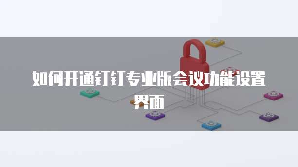 如何开通钉钉专业版会议功能设置界面
