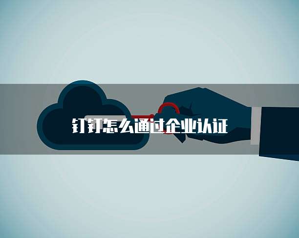 钉钉怎么通过企业认证