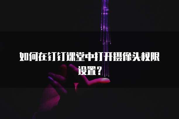 如何在钉钉课堂中打开摄像头权限设置？