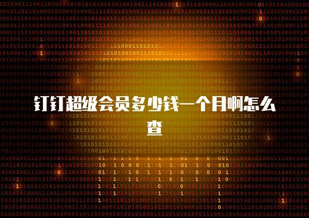 钉钉超级会员多少钱一个月啊怎么查