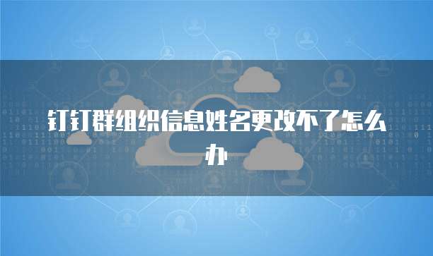 钉钉群组织信息姓名更改不了怎么办