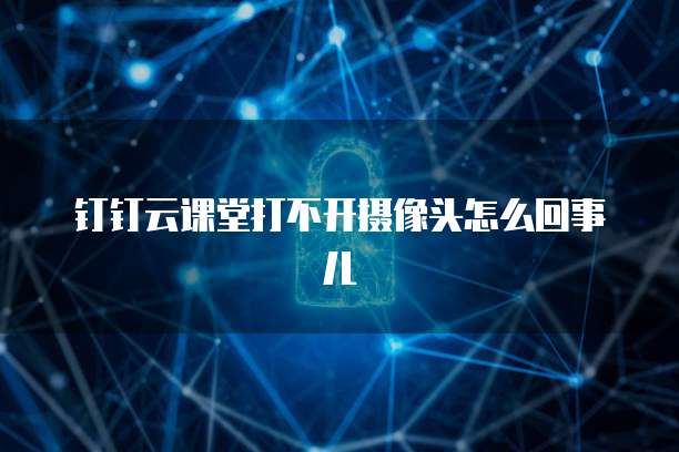 钉钉云课堂打不开摄像头怎么回事儿