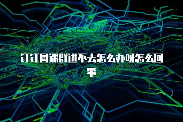 钉钉网课群进不去怎么办呀怎么回事