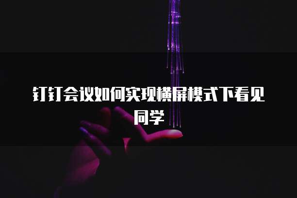 钉钉会议如何实现横屏模式下看见同学