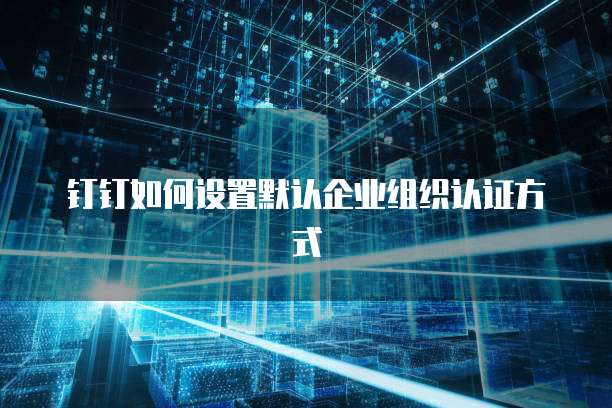 钉钉如何设置默认企业组织认证方式