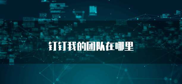 钉钉我的团队在哪里