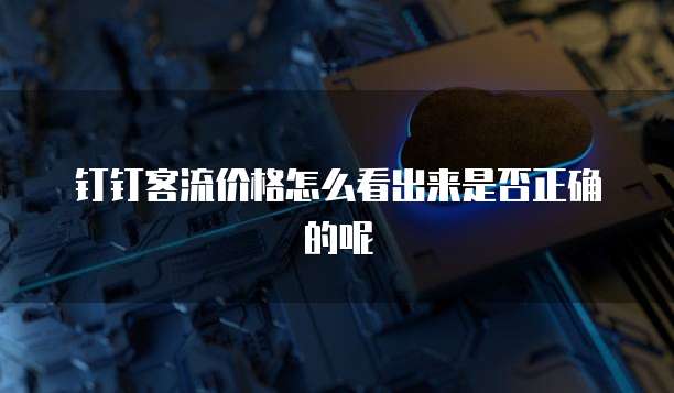 钉钉客流价格怎么看出来是否正确的呢