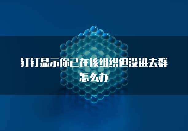 钉钉显示你已在该组织但没进去群怎么办