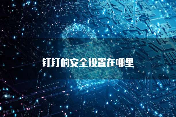 钉钉的安全设置在哪里