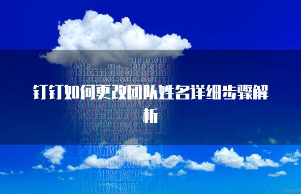 钉钉如何更改团队姓名详细步骤解析