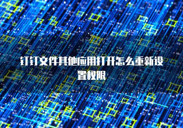 钉钉文件其他应用打开怎么重新设置权限