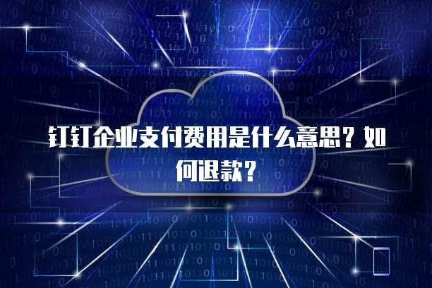 钉钉企业支付费用是什么意思？如何退款？