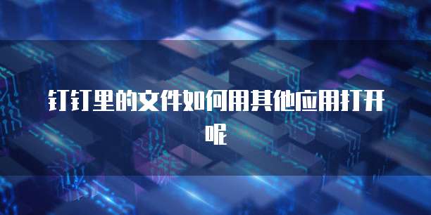 钉钉里的文件如何用其他应用打开呢