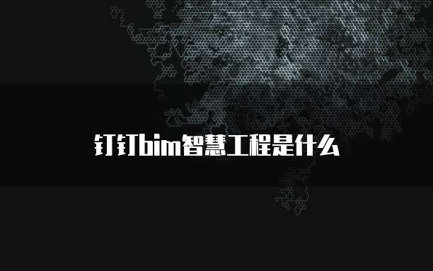 钉钉bim智慧工程是什么