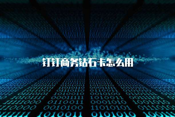 钉钉商务钻石卡怎么用