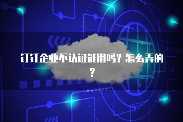 钉钉企业不认证能用吗？怎么弄的？
