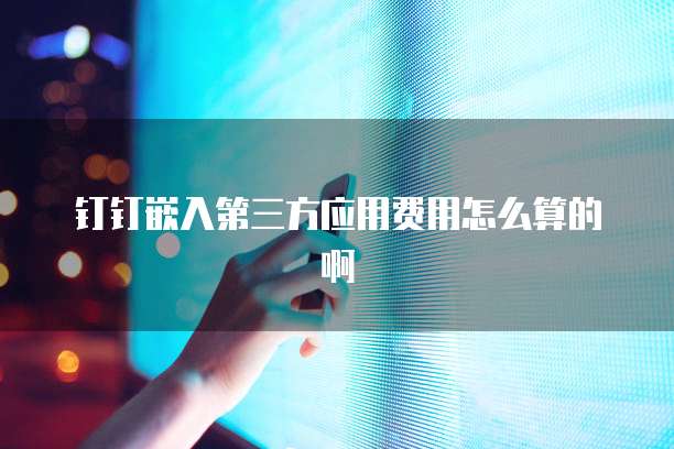 钉钉嵌入第三方应用费用怎么算的啊