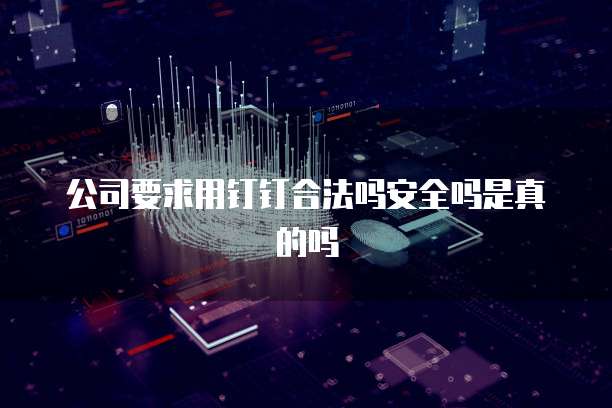 公司要求用钉钉合法吗安全吗是真的吗