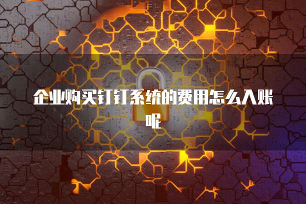 企业购买钉钉系统的费用怎么入账呢