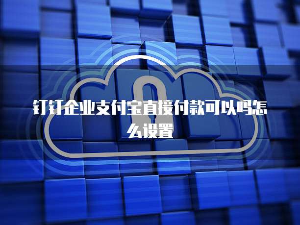 钉钉企业支付宝直接付款可以吗怎么设置