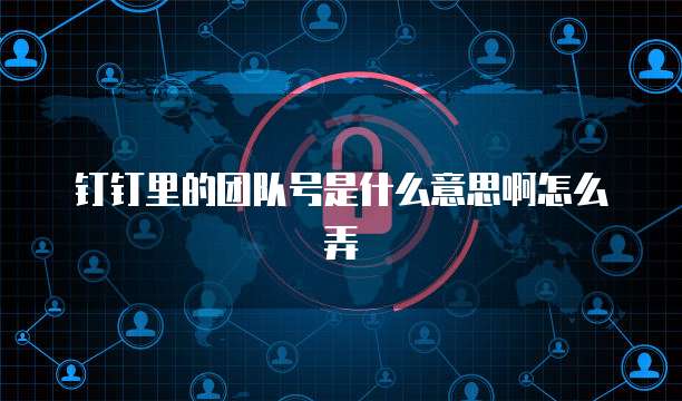 钉钉里的团队号是什么意思啊怎么弄