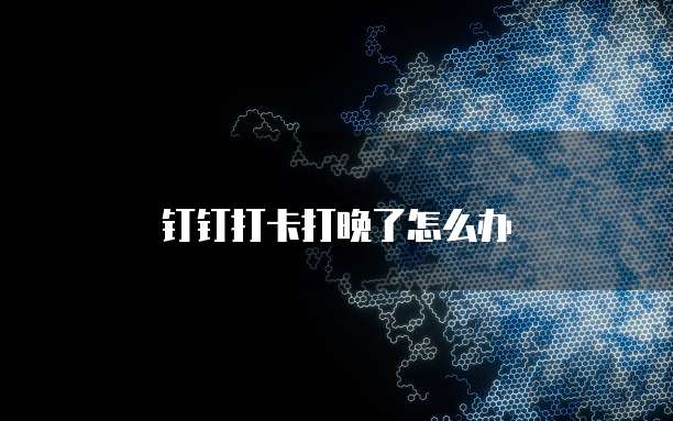 钉钉打卡打晚了怎么办