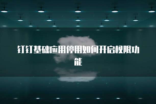 钉钉基础应用停用如何开启权限功能
