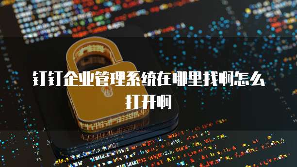 钉钉企业管理系统在哪里找啊怎么打开啊
