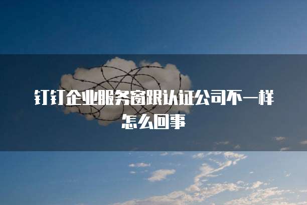 钉钉企业服务窗跟认证公司不一样怎么回事
