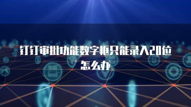 钉钉审批功能数字框只能录入20位怎么办