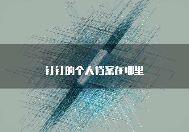 钉钉的个人档案在哪里