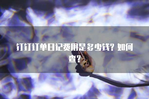 钉钉订单日记费用是多少钱？如何查？