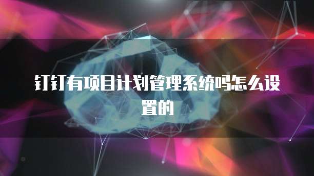 钉钉有项目计划管理系统吗怎么设置的